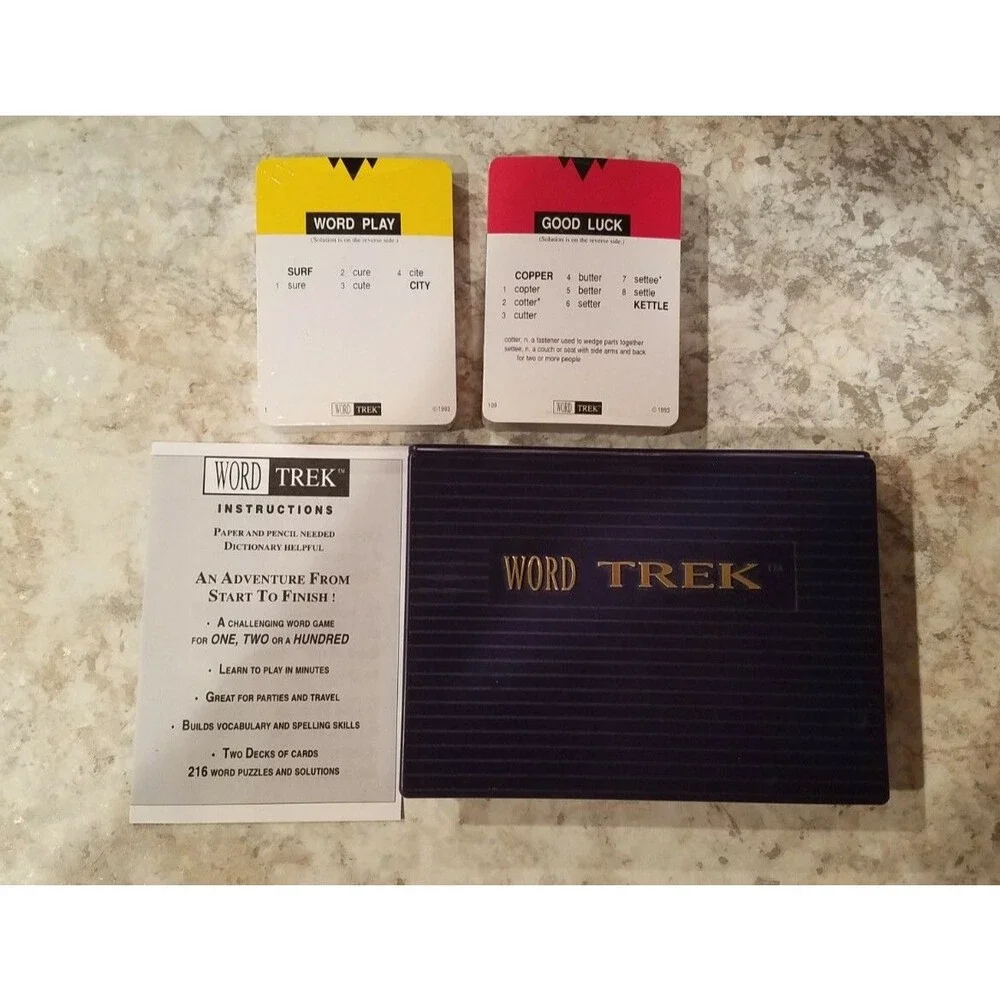 Word Trek Vintage Card Puzzle Game by Rex Games, Sealed Cards!